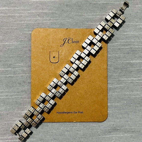 J. Crew Silver Tank Track Link Bracelet - Picture 1 of 4